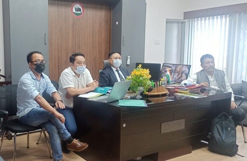A video conference meeting was held in the office chamber of APC, Government of Nagaland on September 16. (DIPR Photo)